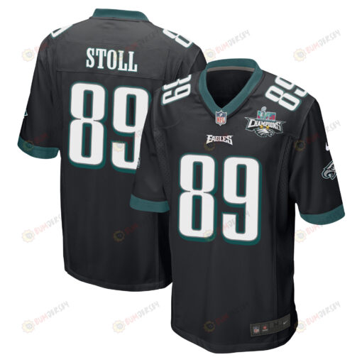 Jack Stoll 89 Philadelphia Eagles Super Bowl LVII Champions 2 Stars Men's Jersey - Black