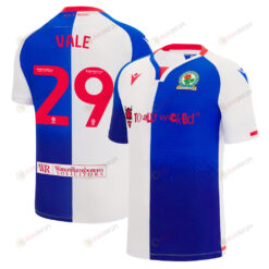 Jack Vale 29 Blackburn Rovers 2023/24 Home Men Jersey - White Blue