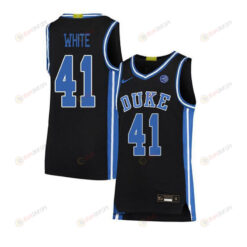 Jack White 41 Duke Blue Devils Elite Basketball Men Jersey - Black