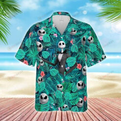 Jack skellington On Green Short Sleeve Hawaiian Shirt