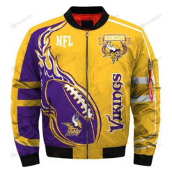 Jacket Minnesota Vikings Pattern Bomber Jacket - Yellow And Purple