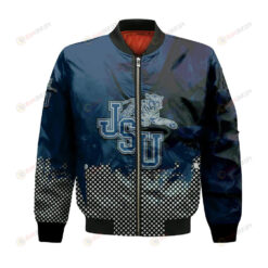 Jackson State Tigers Bomber Jacket 3D Printed Basketball Net Grunge Pattern