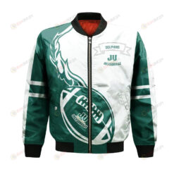 Jacksonville Dolphins Bomber Jacket 3D Printed Flame Ball Pattern