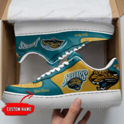 Jacksonville Jaguars Big Logo Pattern Custom Name Air Force 1 Printed