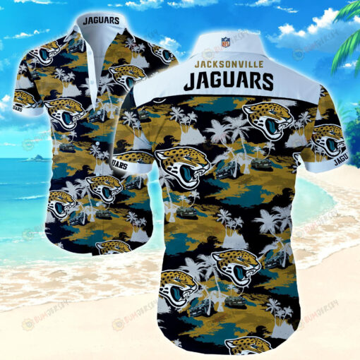 Jacksonville Jaguars Curved Hawaiian Shirt Beach Short Sleeve