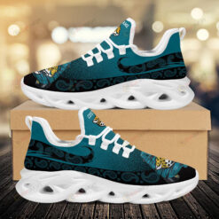 Jacksonville Jaguars Custom Name Logo Pattern 3D Max Soul Sneaker Shoes In Turquoise And Black