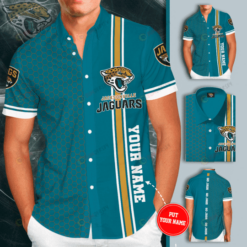 Jacksonville Jaguars Go Jags Custom Name Curved Hawaiian Shirt