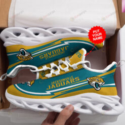 Jacksonville Jaguars Logo Cheetah Pattern Custom Name 3D Max Soul Sneaker Shoes