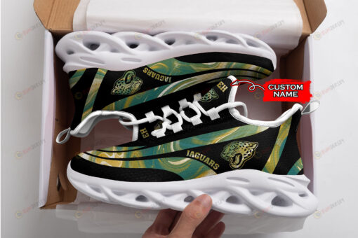 Jacksonville Jaguars Logo Color Stripe Pattern Custom Name 3D Max Soul Sneaker Shoes