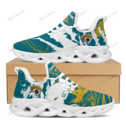 Jacksonville Jaguars Logo Custom Name Pattern 3D Max Soul Sneaker Shoes In Turquoise