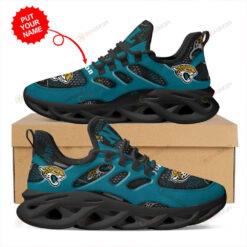 Jacksonville Jaguars Logo Cut Pattern Custom Name 3D Max Soul Sneaker Shoes