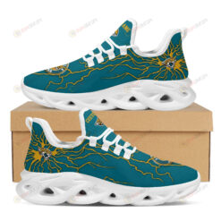 Jacksonville Jaguars Logo Graffiti Pattern Custom Name 3D Max Soul Sneaker Shoes In Turquoise