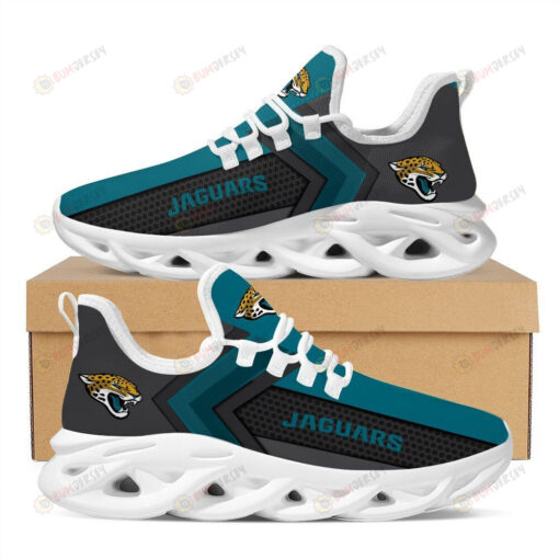 Jacksonville Jaguars Logo Pattern 3D Max Soul Sneaker Shoes In Turquoise And Black