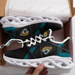 Jacksonville Jaguars Logo Pattern In Black Custom Name 3D Max Soul Sneaker Shoes