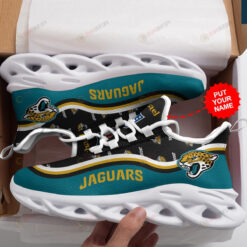 Jacksonville Jaguars Logo Pattern In Turquoise Custom Name 3D Max Soul Sneaker Shoes