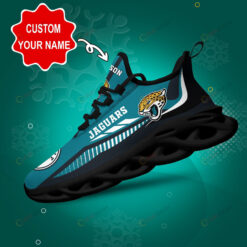 Jacksonville Jaguars Logo Stripe Line Pattern Custom Name 3D Max Soul Sneaker Shoes