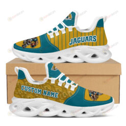 Jacksonville Jaguars Logo With Cheetah Player Pattern Custom Name 3D Max Soul Sneaker Shoes