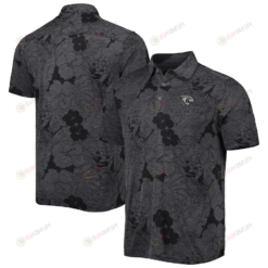 Jacksonville Jaguars Men Polo Shirt Floral Flowers Pattern Printed - Black