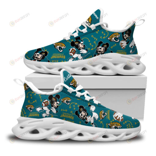 Jacksonville Jaguars Mickey Logo Custom Name Pattern 3D Max Soul Sneaker Shoes