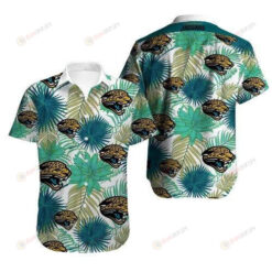 Jacksonville Jaguars Palm Leave Curved Hawaiian Shirt