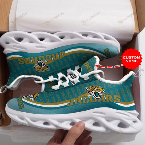 Jacksonville Jaguars Pattern In Turquoise Custom Name 3D Max Soul Sneaker Shoes