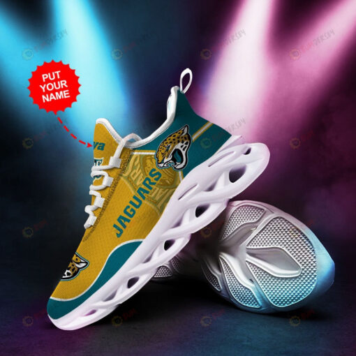 Jacksonville Jaguars Shadow Logo Pattern Custom Name 3D Max Soul Sneaker Shoes