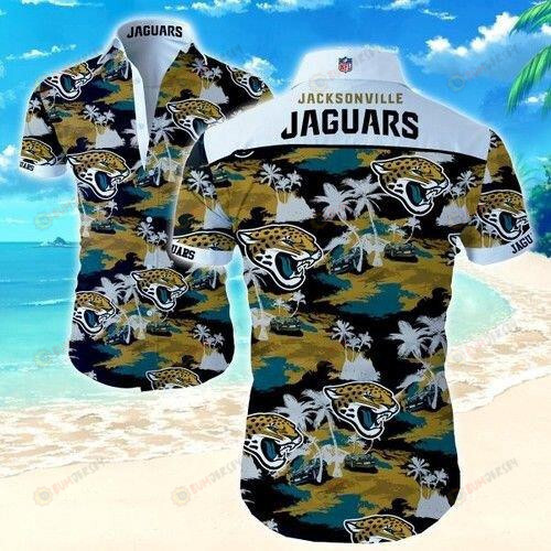 Jacksonville Jaguars Short Sleeve Curved Hawaiian Shirt