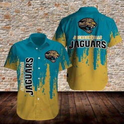 Jacksonville Jaguars Turquoise Yellow Curved Hawaiian Shirt