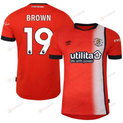 Jacob Brown 19 Luton Town FC 2023-24 Premier League Home Men Jersey - Orange