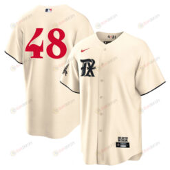 Jacob Degrom 48 Texas Rangers 2023 City Connect Cool Base Game Jersey - Cream