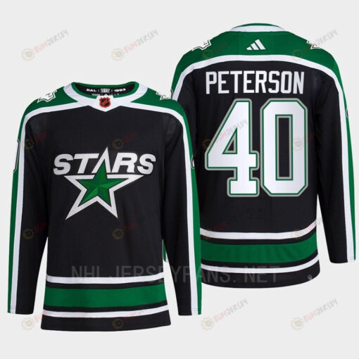 Jacob Peterson 40 Reverse Retro 2.0 2022 Dallas Stars Black Jersey Pro Primegreen