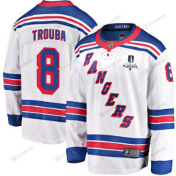 Jacob Trouba 8 New York Rangers Stanley Cup 2023 Playoffs Patch Away Breakaway Men Jersey - White