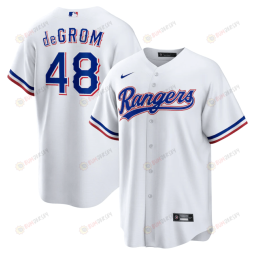 Jacob deGrom 48 Texas Rangers Home Men Jersey - White