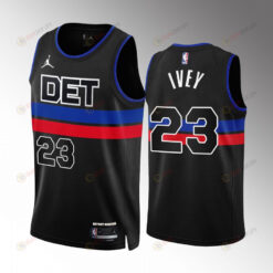 Jaden Ivey 23 2022-23 Detroit Pistons Black Statement Edition Jersey Swingman