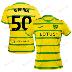 Jaden Warner 50 Norwich City 2023/24 Home Men Jersey - Yellow