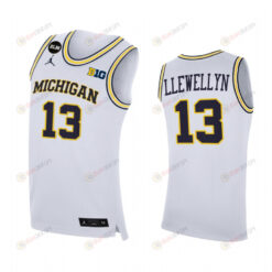 Jaelin Llewellyn 13 Michigan Wolverines Uniform Jersey 2022-23 College Basketball White