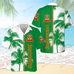 Jagermeister Green Palm Tree Pattern Hawaiian Shirt