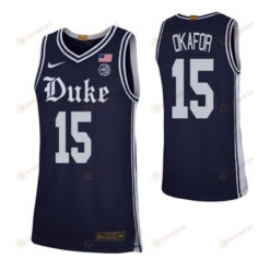 Jahlil Okafor 15 Elite Duke Blue Devils Basketball Jersey Navy