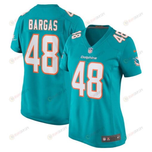 Jake Bargas 48 Miami Dolphins Game Women Jersey - Aqua