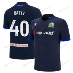 Jake Batty 40 Blackburn Rovers 2022-23 Away Jersey - Navy