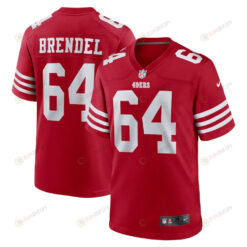 Jake Brendel San Francisco 49ers Game Player Jersey - Scarlet