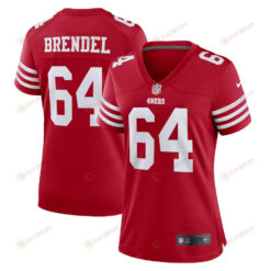 Jake Brendel San Francisco 49ers Women's Game Player Jersey - Scarlet