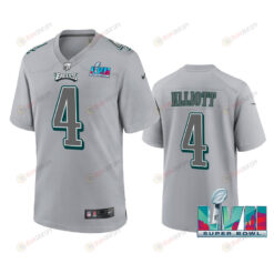 Jake Elliott 4 Philadelphia Eagles Super Bowl LVII Patch Atmosphere Fashion Game Jersey - Gray