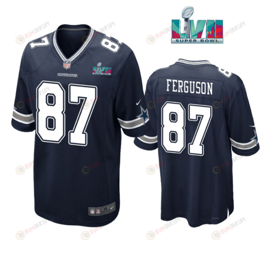 Jake Ferguson 87 Dallas Cowboys Super Bowl LVII Super Bowl LVII Navy Men's Jersey