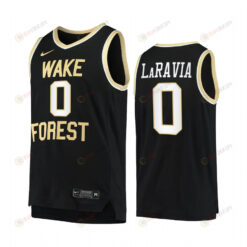 Jake LaRavia 0 Wake Forest Demon Deacons Uniform Jersey College Basketball Black