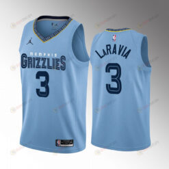 Jake LaRavia 3 2022-23 Memphis Grizzlies Blue City Edition Jersey