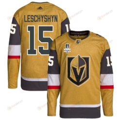 Jake Leschyshyn 15 Vegas Golden Knights Stanley Cup 2023 Final Patch Home Breakaway Men Jersey - Gold