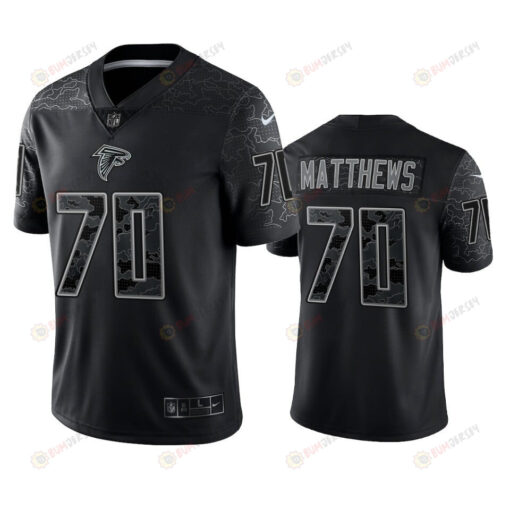 Jake Matthews 70 Atlanta Falcons Black Reflective Limited Jersey - Men