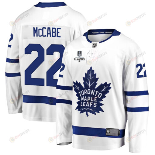 Jake McCabe 22 Toronto Maple Leafs Stanley Cup 2023 Playoffs Patch Away Breakaway Men Jersey - White