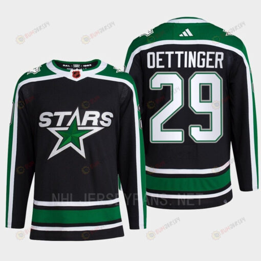 Jake Oettinger 29 Reverse Retro 2.0 2022 Dallas Stars Black Jersey Pro Primegreen